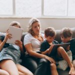 family sharing a colorful meal