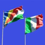 UK and US flags together over a school building