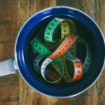 kitchen measuring cups and liter bottle