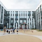 UK school building entrance