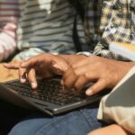 student accessing school portal