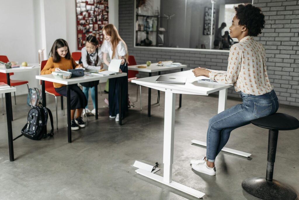 student desk flexible monitor