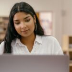 student using school portal