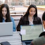 students collaborating on school project