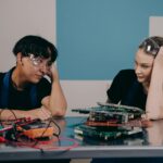 students working on project