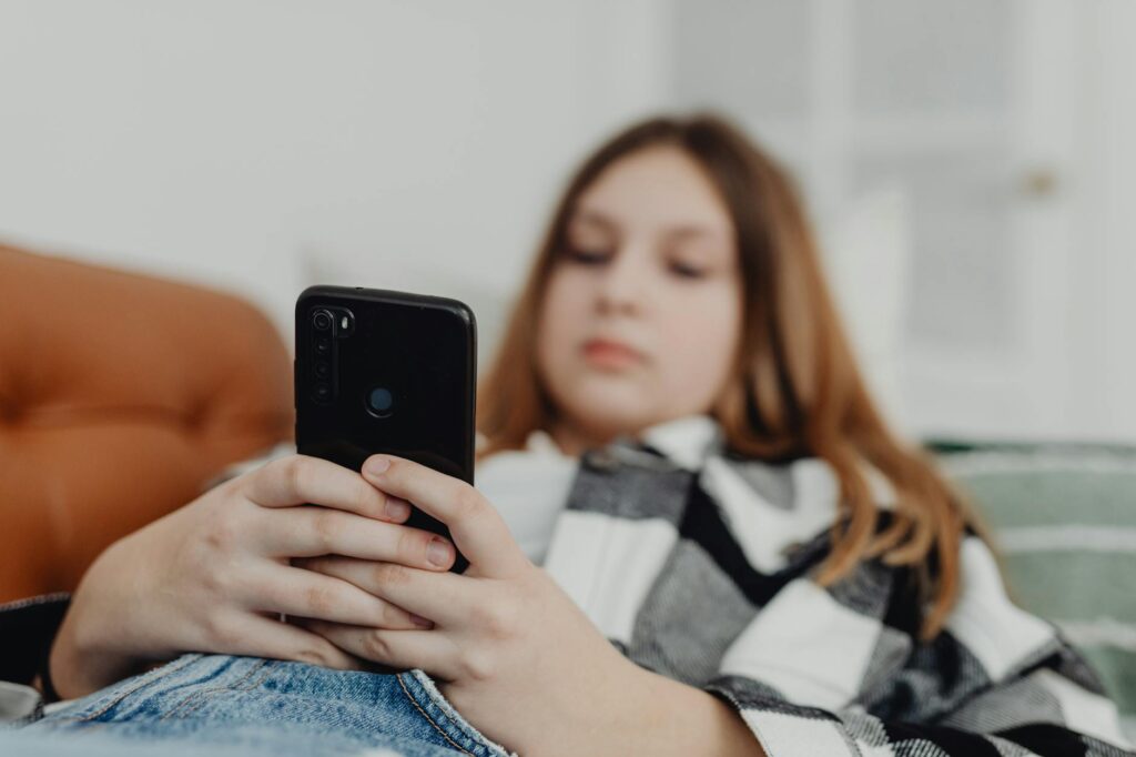 teenager browsing health website