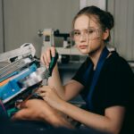 young engineer working at desk