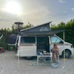 RV awning carpet on campsite