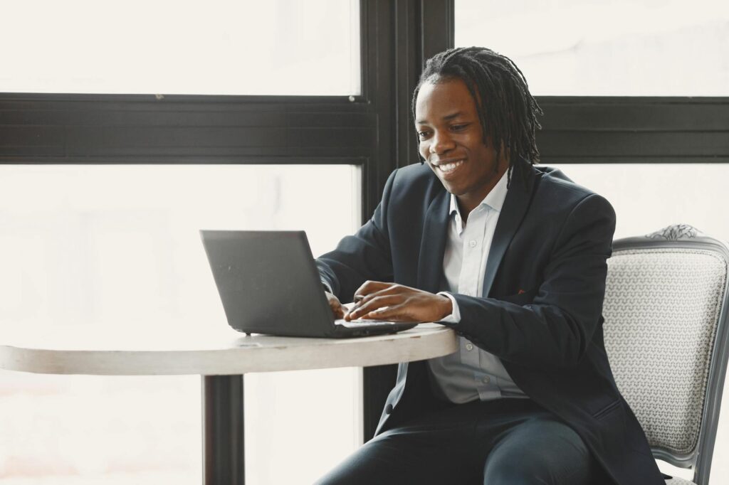 entrepreneur working at modern desk