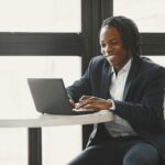 entrepreneur working at modern desk