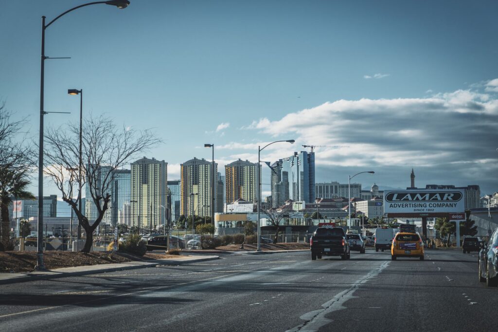 Las Vegas Strip night skyline