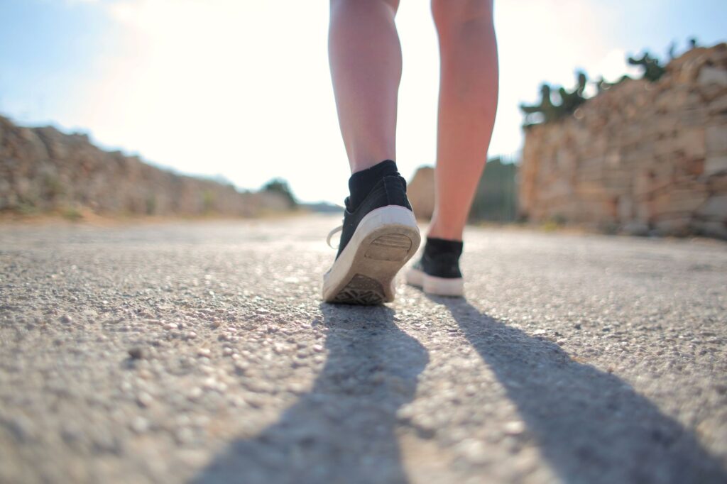 person walking in park