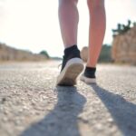 person walking in park