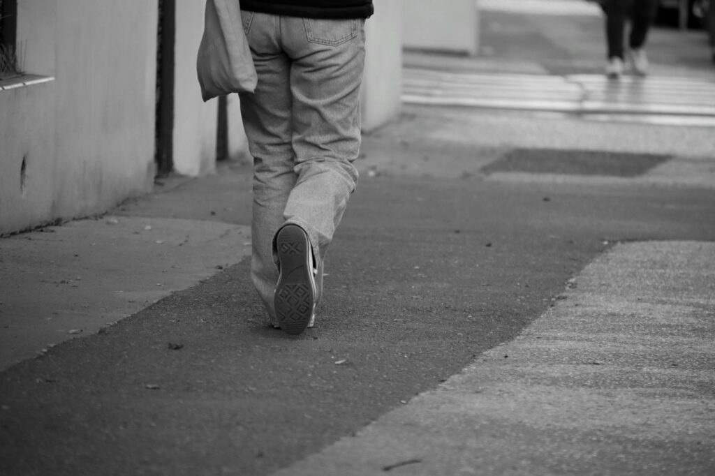 person walking in park