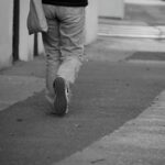 person walking in park
