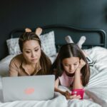 parent using school portal on computer